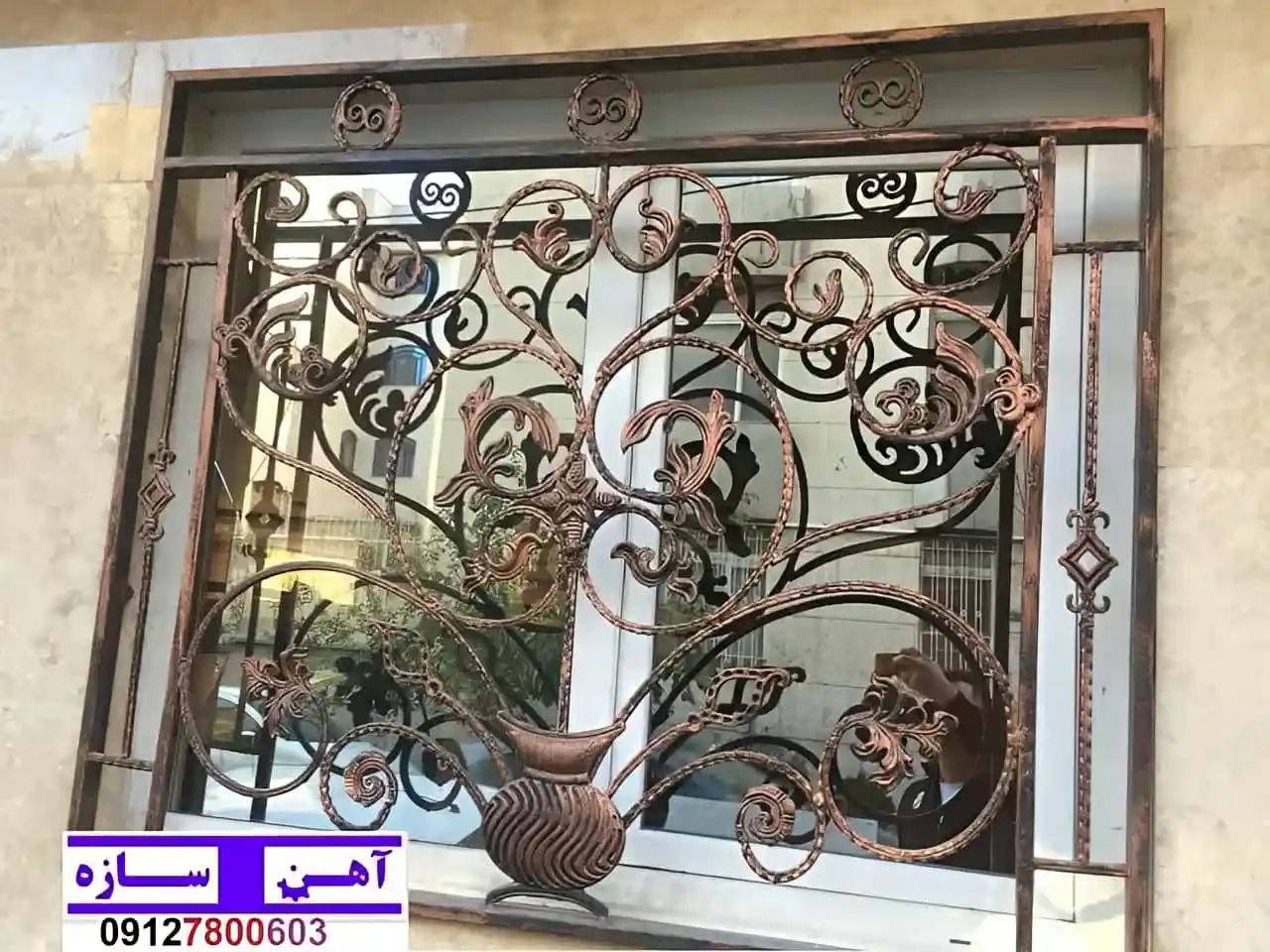 نرده حفاظ آهنی فرفورژه ساده