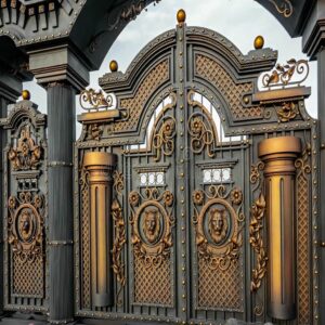 درب حیاط آهنی