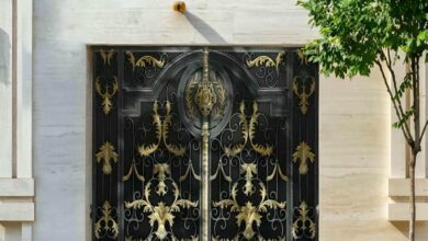 درب حیاط ویلایی فلزی در کاشان