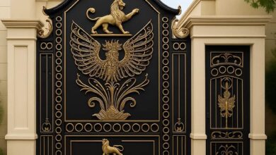 درب حیاط ویلایی فلزی در اندیشه