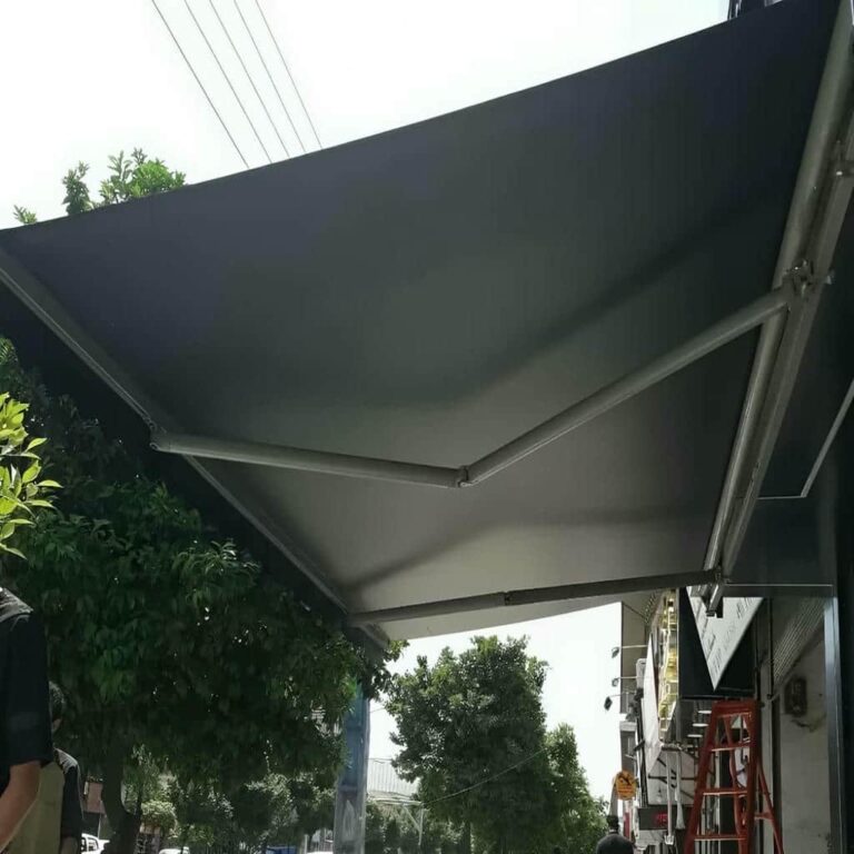 سایبان برقی اتوماتیک مغازه و پارکینگ 089 سایبان برقی در شهرکرد