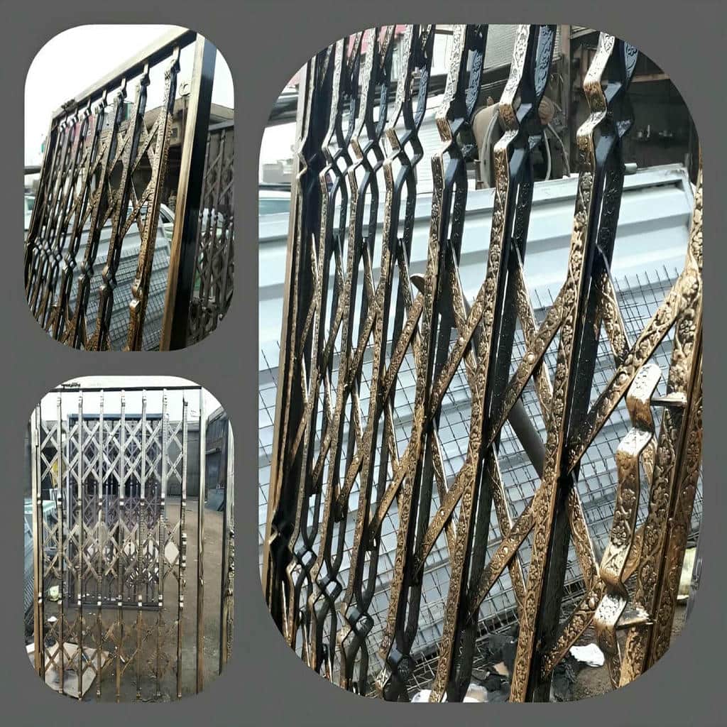 حفاظ آکاردئونی کشویی درب با پایه های محکم