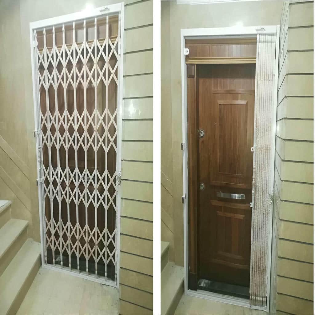 درب آکاردئونی داخل منزل با رنگ هماهنگ فضا