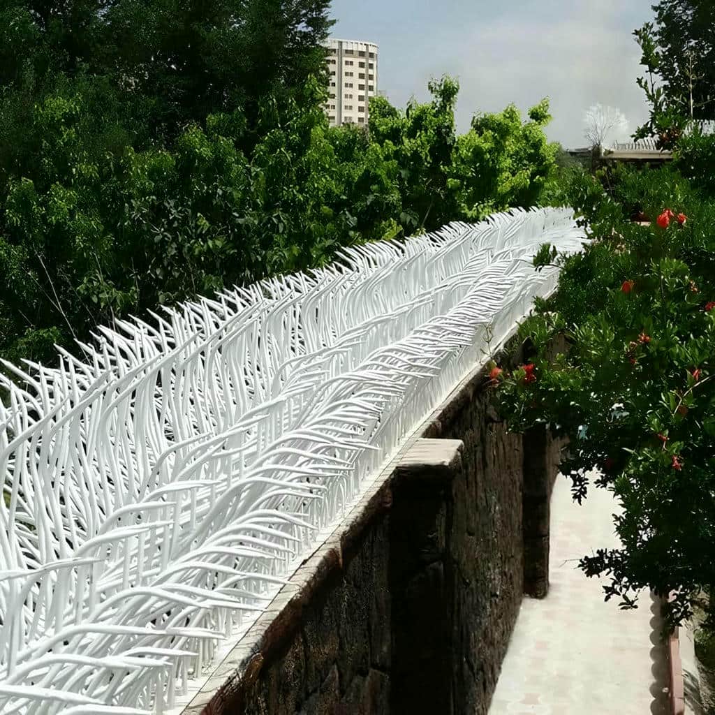نرده آهنی دیوار با رنگ ضدزنگ فضای باز