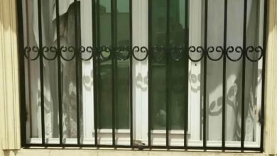 حفاظ پنجره دوجداره با فریم آهنی تقویت شده