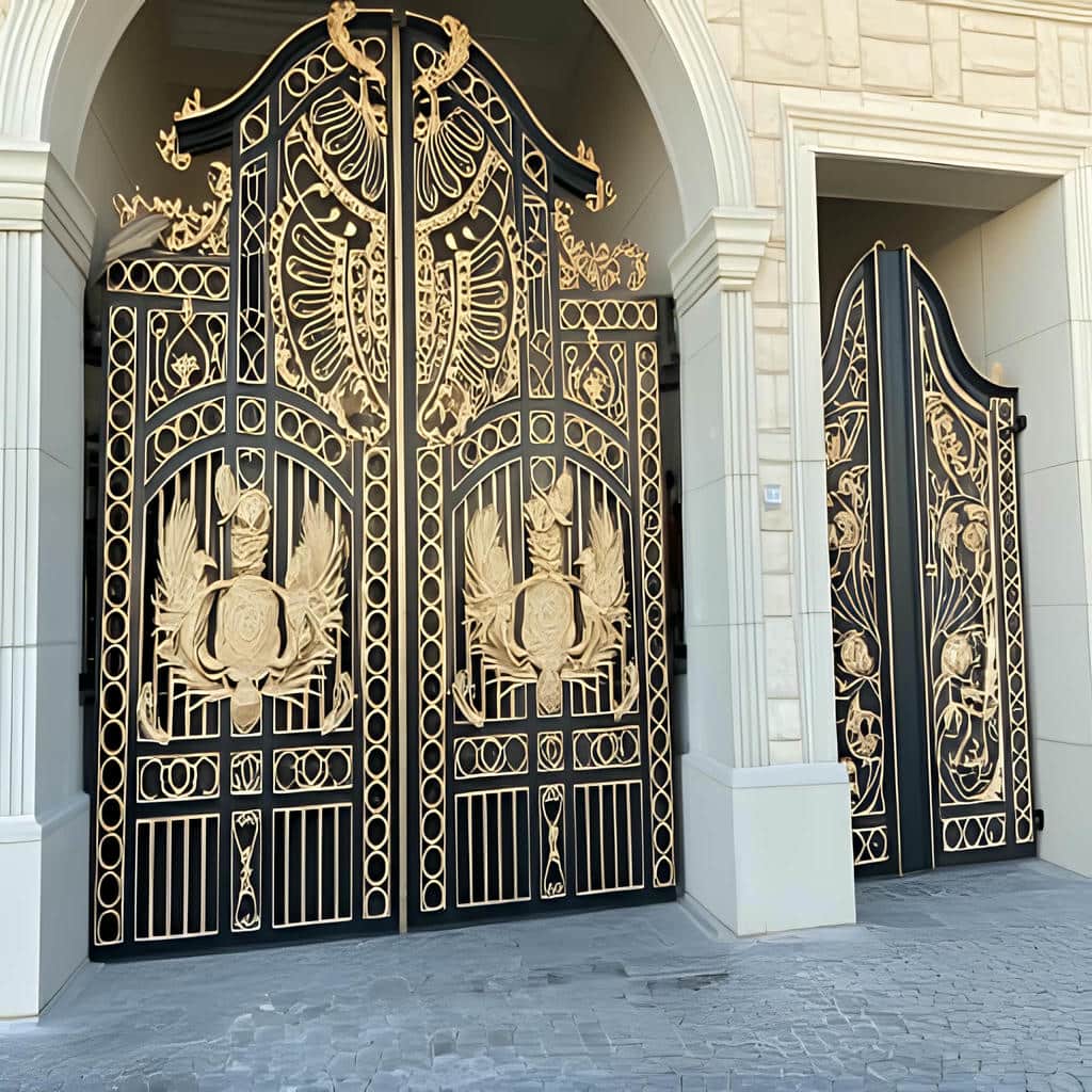 رنگ درب حیاط با قفل هماهنگ رنگ نما