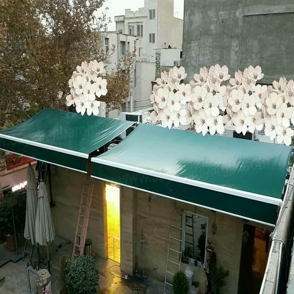 سایبان بالکن با پوشش کشیده و سازه تراز