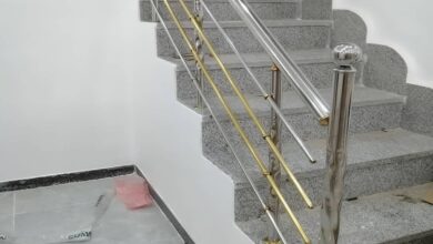 مرکز فروش نرده شیشه ای راه پله با شیشه مقاوم و اتصالات فلزی