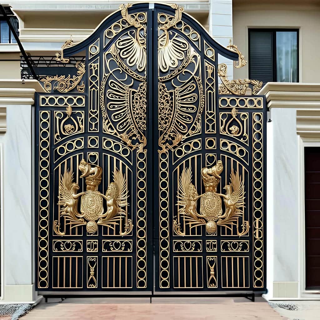 درب گلنرده دار با قطعات تزئینی منظم
