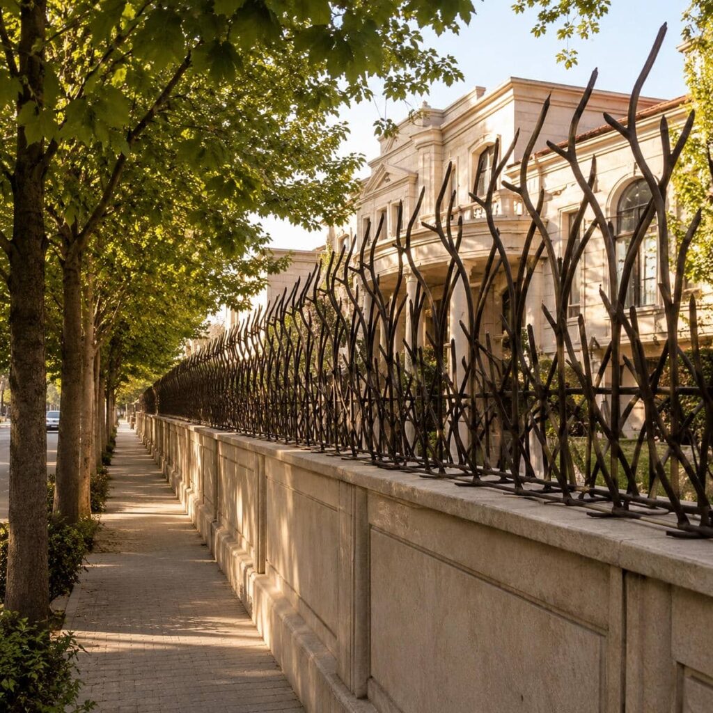 حفاظ روی دیوار مدل سرنیزه ای با پوشش رنگ مقاوم