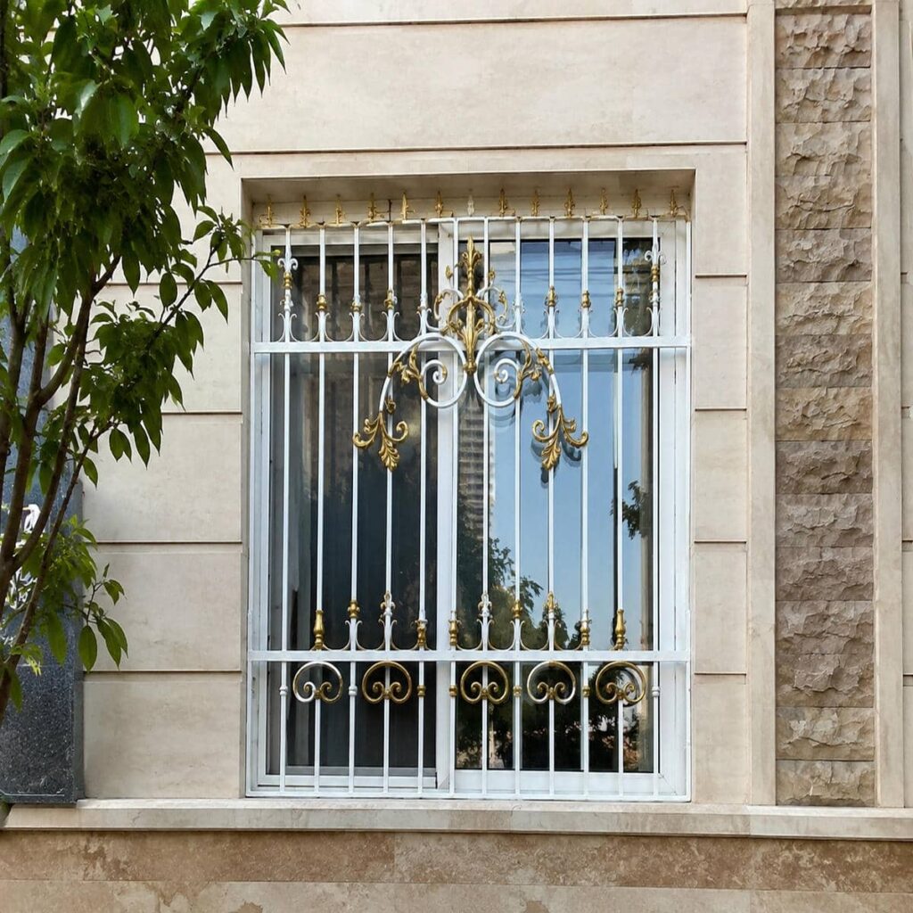 نرده پنجره آهنی با پروفیل فلزی مقاوم