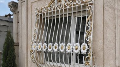 حفاظ پنجره دوجداره آهنی با پوشش رنگ مقاوم